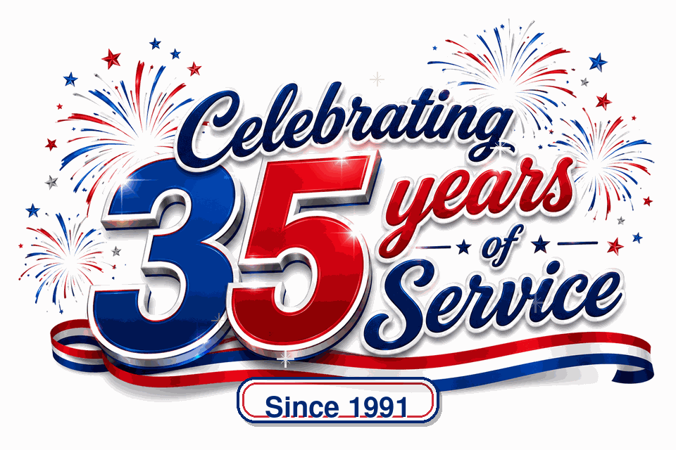  Permit Services - Celebrating 35 years of service - pstriotic appearance